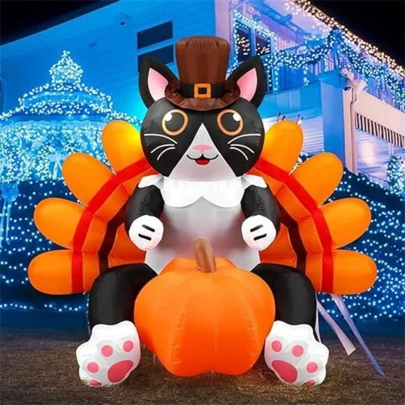 5 ft Height Thanksgiving Inflatable Animal with Built in LED Lights
